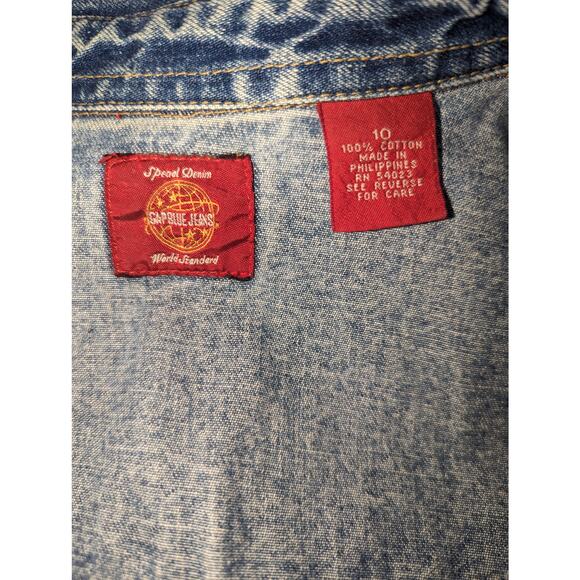 Gap Jean Dress Sleeveless Trucker Style Top Button Front Cotton Vintage 90's - Picture 4 of 6